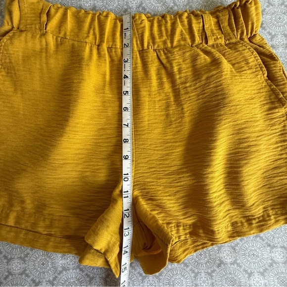 Hem & Thread Mustard Yellow High Waist Shorts Size L - Picture 8 of 9